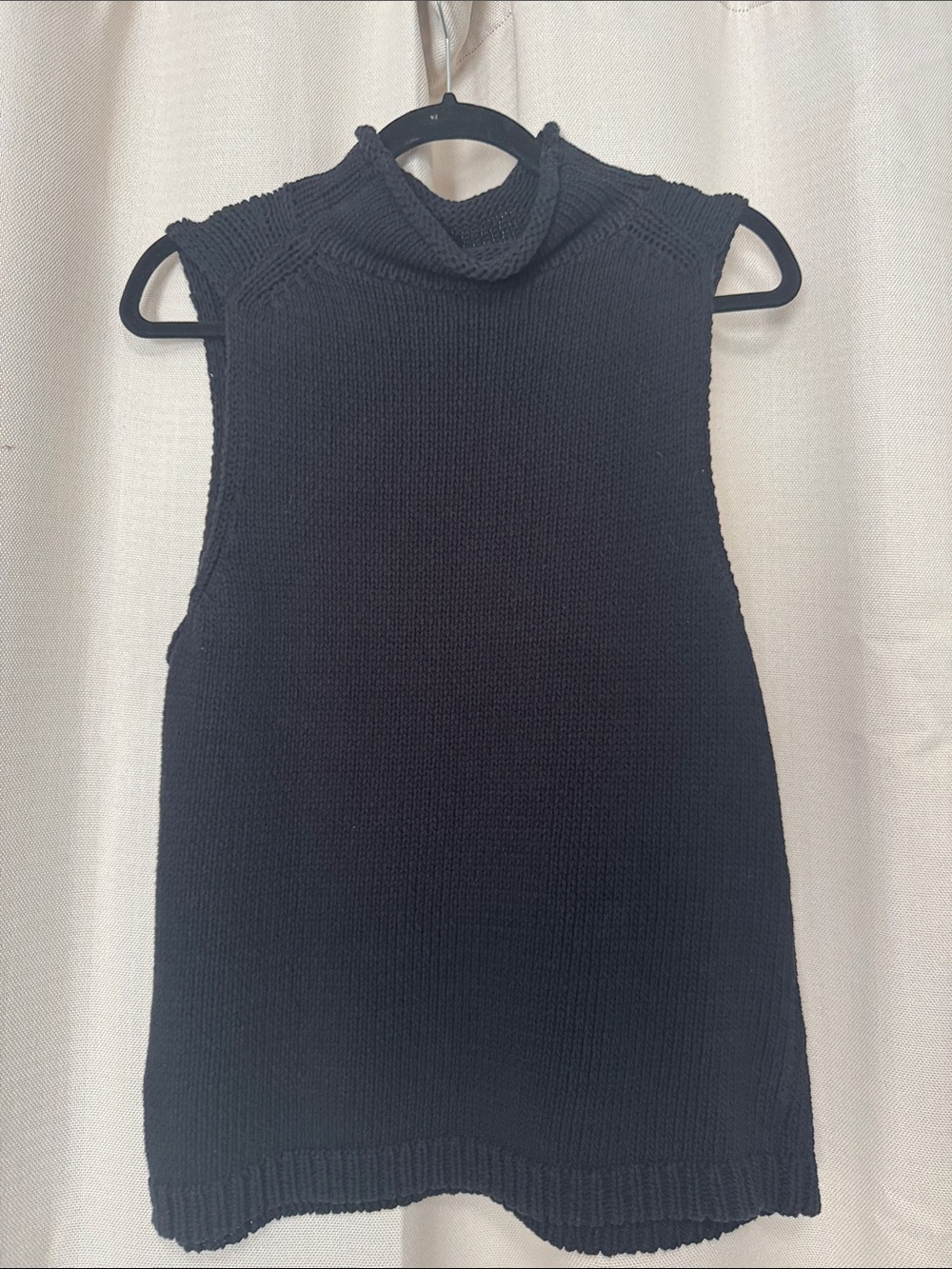 J. Crew Black Sleeveless Knit Turtleneck